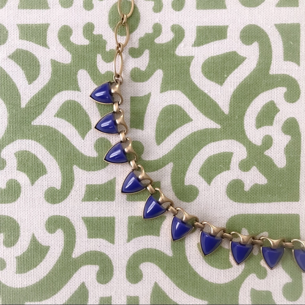 Stella + Dot Gold Cobalt Necklace.